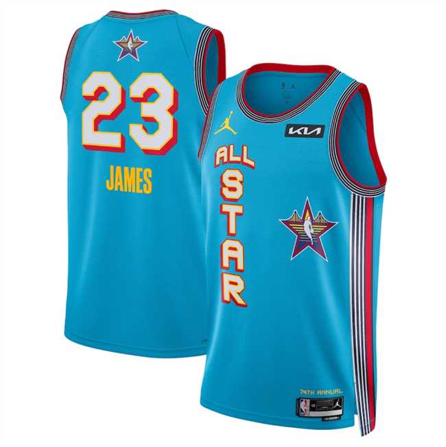 Men%27s 2025 All-Star #23 LeBron James Light Blue Stitched Jersey Dzhi